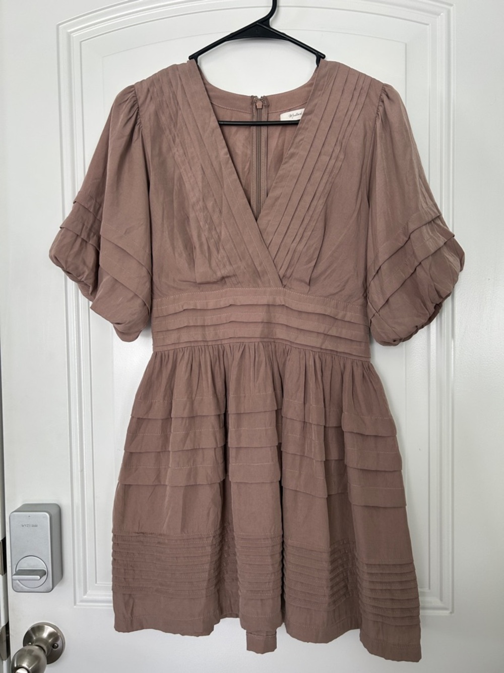 Mustard Seed Mauve Tiered V-Neck Mini Dress
